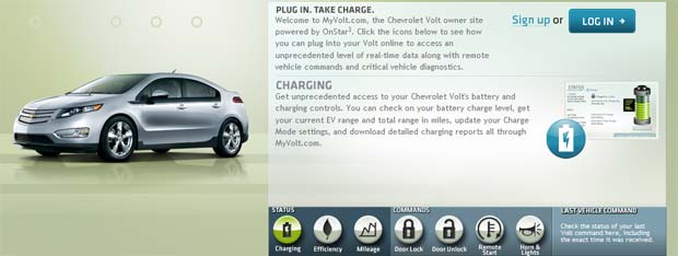Volt OnStar Volt Drivers Get OnStar Powered Web Site