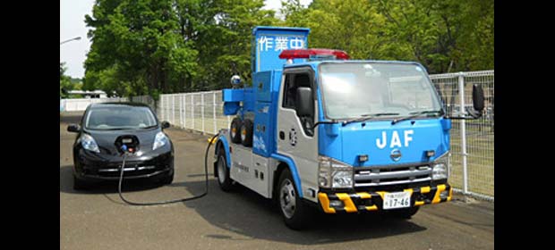 Nissan JAF Nissan and JAF to Test Roadside Service Vehicle with EV Charger