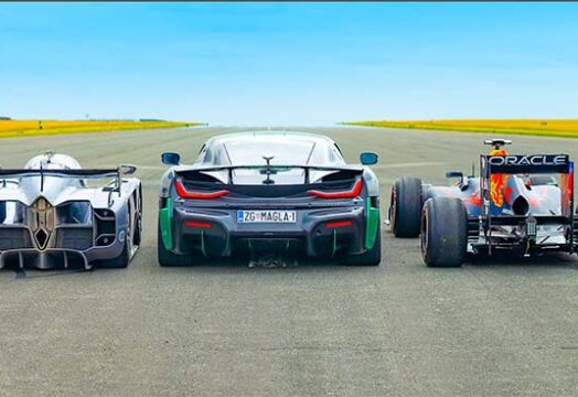World first: McMurtry Spéirling electric hypercar drives upside down ...