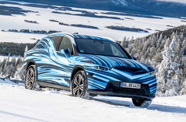 The all-electric Mercedes-Benz GLC undergoes winter testing in Sweden